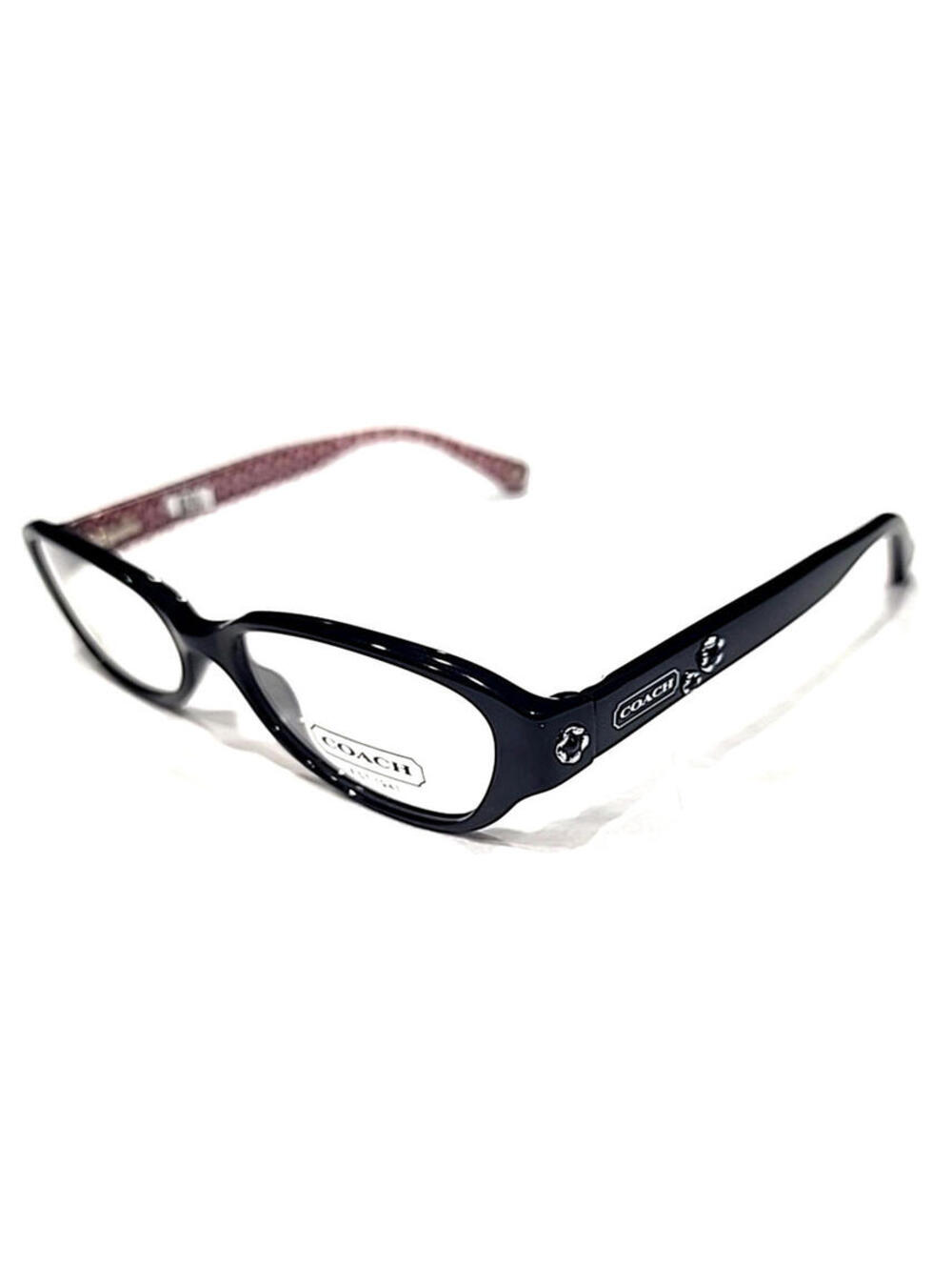 Coach HC6015 Delaney 5034 Small Black Raspberry Oval Eyeglasses 50-16 130 New
